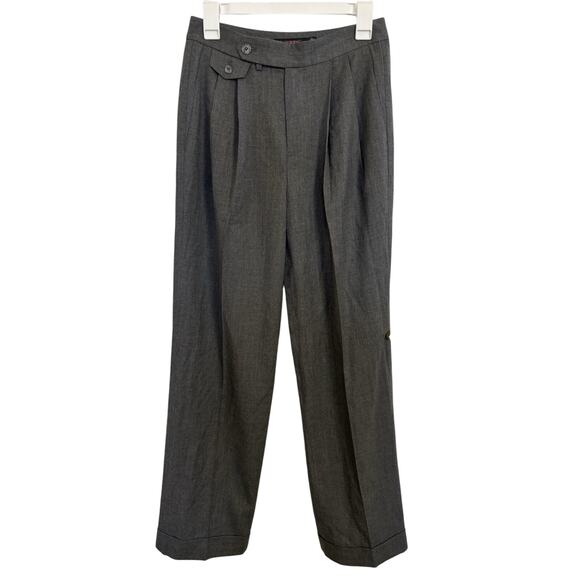 Lauren Ralph Lauren Pleated 100% Wool Twill Straight Pants Size 4 Black Label - Picture 2 of 9